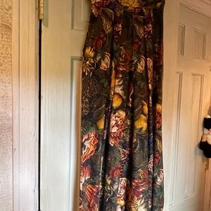 VINTAGE LINDA ALLARD FOR ELLEN TRACY PLEATS & PATTERNED MIDI SKIRT WOMENS SIZE 8